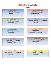 English Worksheet: adjectives or adverbs