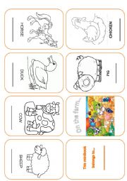 English Worksheet: Minibook about farm animals