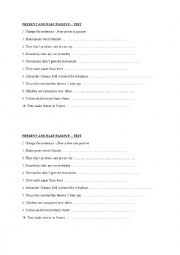 English Worksheet: PRESENT AND PAST PASSIVE TRANSFORMATIONS TEST