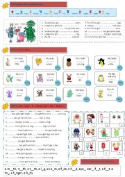 English Worksheet: Body parts (is_are/he_she_it_they_his_her_their) 