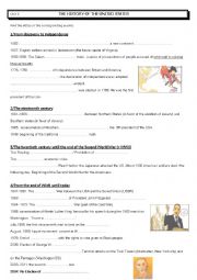 English Worksheet: US history timeline based on a video: a brief history of the us