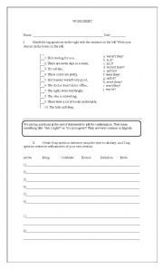 English Worksheet: Tag question worksheet