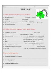 English worksheet: Ways of expressing future & adjectives