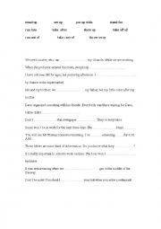 English Worksheet: phrasals 7