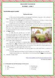 English Worksheet: My Bedroom