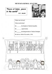 English Worksheet: April 23 Childrens Day and Ataturk