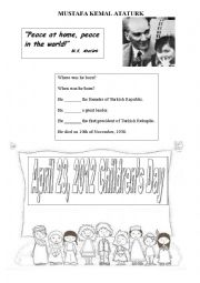 English worksheet: April 23 Childrens Day and Ataturk