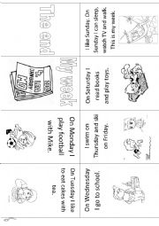 English Worksheet: Mini book: My Week