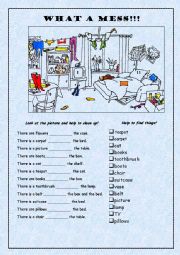 English Worksheet: What a mess!