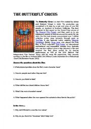 English Worksheet: The Butterfly Circus