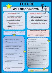 English Worksheet: Future_Will or going to