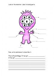 English Worksheet: HAS GOT - PARTS OF THE BODY