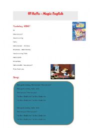 English worksheet: magic english 1/32: HELLO