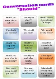 English Worksheet: Conversation cards 