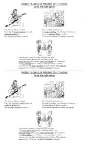 English Worksheet: Present Simple or Present Continuous