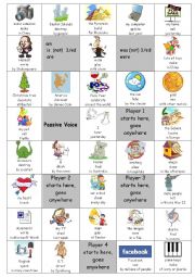 English Worksheet: Passive voice (Present Simple & Past Simple) boardgame