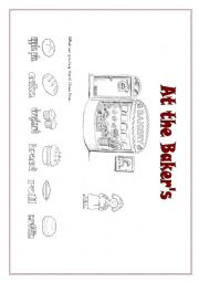 English Worksheet: At the Bakers