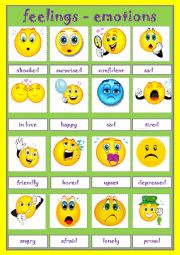 English Worksheet: FEELINGS