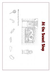 English Worksheet: At the Sweet Shop