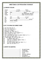 GREETINGS AND INTRODUCTION WORKSHEET FOR BEGINNER LEARNERS OF ENGLISH
