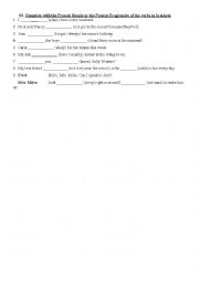 English Worksheet: present simple or present progressive?