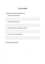 English worksheet: My best friend 