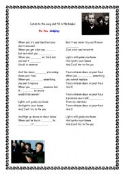 English Worksheet: Fix you - Coldplay