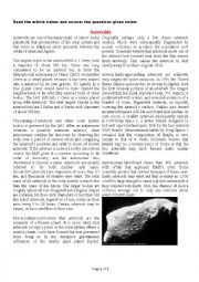 English Worksheet: Asteroids