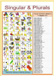 English Worksheet: Singular and Plural