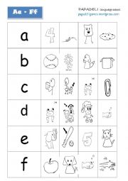 English Worksheet: Aa-Ff