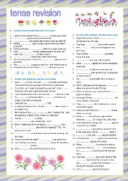 English Worksheet: tense revision (B1)