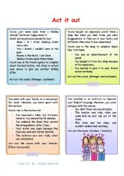 English Worksheet: complaints role play