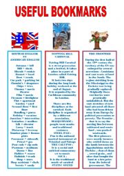 English Worksheet: useful bookmarks