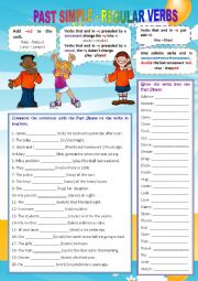 English Worksheet: PAST SIMPLE - REGULAR VERBS