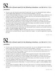 English Worksheet: formal e-mail writing