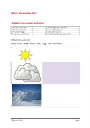 English Worksheet: whats the weather like?