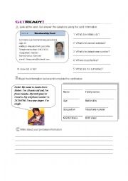 English Worksheet: Personal info