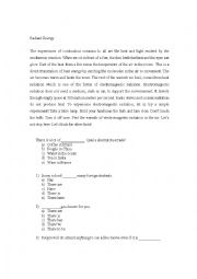 English Worksheet: Radiant Energy