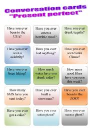 English Worksheet: Conversation cards 