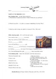 English Worksheet: Night at the museum - Tasks and Test