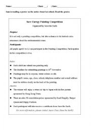 English Worksheet: Poster-reading comprehension