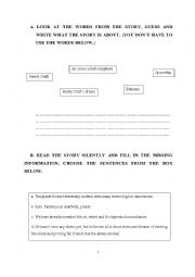 English worksheet: reading writing