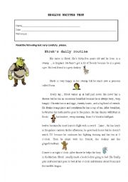 English Worksheet: Shreks routine