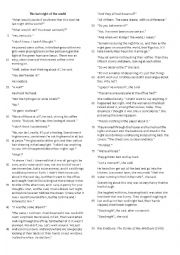 English Worksheet: The last night of the world