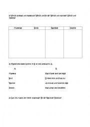 English worksheet: Some (less) Basic Animals II