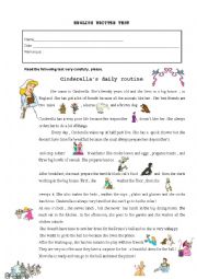 English Worksheet: cinderellas daily routine