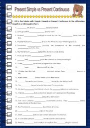 Simple Present vs Present Continuous