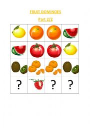 English Worksheet: Fruit Dominoes Part2