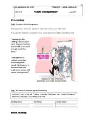 English Worksheet: staff management