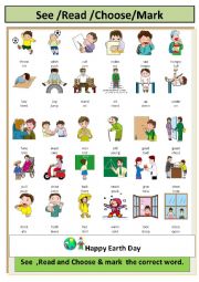 English Worksheet: Actions and verbs (multiple)
